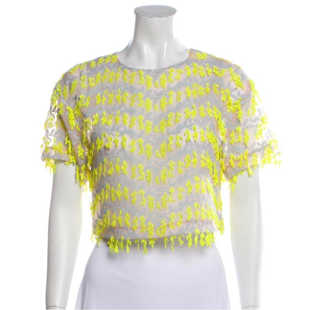 Carolina Herrera Embroidered Crop Top